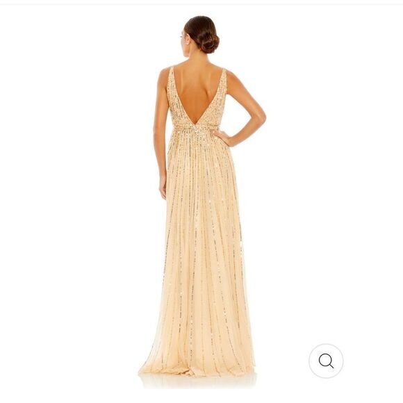 Mac Duggal Gold Maxi Dress - Picture 2 of 12